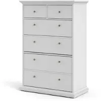 Ebuy24 Venedig Kommode 6 Schubladen weiss.