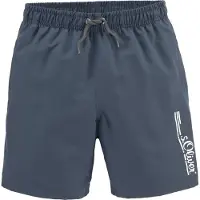 s.Oliver Badeshorts "Philip Kids", Kinder, Gr. 158/164, N-Gr, blau (marine), Polyester, kontrastfarbene Details, unifarben, Badehosen Badeshorts, im schlichten Design, Topseller