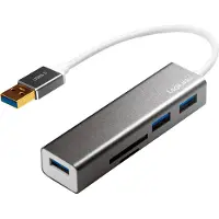 Logilink UA0306, USB 3.2 Gen 1 (3.1 Gen 1) Type-A, Silber, Weiß, MicroSD (TransFlash), SD, USB 3.2 Gen 1 (3.1 Gen 1) Type-A, 0,15 m
