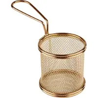 Aps 40602 Servier-Frittierkorb SNACKHOLDER, Edelstahl, Ø 8 cm, Höhe 7,5 cm, Kupfer-Look