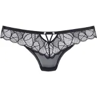 LASCANA String "Alicia", Damen, Gr. 44/46, schwarz, Microtouch, Obermaterial: 84% Polyamid, 16% Elasthan, Unterhosen String, mit schönem Bund aus feiner Spitze, Topseller