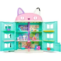Spin Master Gabby's Dollhouse Dreamworks - über 60cm großes Purrfect Puppenhaus mit 2 Spielzeugfiguren und viel Zubehör, 3 Jahr(e), Sound-Effekte, Batterien erforderlich