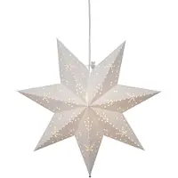 Star Trading Weißer Papierstern ,Classic' , Lochmuster , 7-zackig , Netzbetrieb , E14 Fassung , Ø 45cm