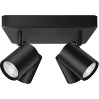 WiZ Connected IMAGEO 4 x einstellbarer Spot Quadratische Platte, Bluetooth, Schwarz, LED, Metall, GU10, 2200 K