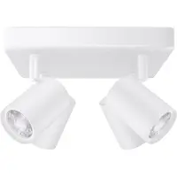 WiZ Connected IMAGEO 4 x einstellbarer Spot Quadratische Platte, Bluetooth, Weiß, LED, Metall, GU10, 2200 K