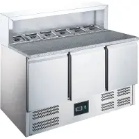 Saro Pizzatisch EPS 903, Umluftventilator, Robuster Zubereitungstisch mit digitaler Temperaturkontrolle, 1 Pizzatisch
