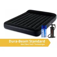 Intex Pillow Rest - Luftmatratze - Doppelt - Kingsize - Mit Reparaturset und Handpumpe - 203x183x25 cm - PVC - Dunkelblau