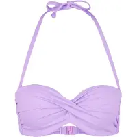 s.Oliver Bandeau-Bikini-Top "Spain", Damen, Gr. 38, Cup A, lila, Microfaser, Microfaser, unifarben, Bikini-Oberteile Bandeau-Bikini-Top, in unifarben mit Wickeloptik, Topseller