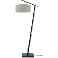 Good&Mojo Stehlampe Andes Bambus Dunkler Leinen