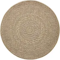 Hanse Home In- & Outdoor Teppich Rund Almendro, Jute Look, Wetterfest, Braun - Ø160 cm
