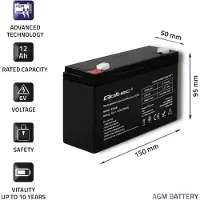 Qoltec AGM Batterie | 6V | 12Ah | Wartungsfrei | Effizient | LongLife | für USV, Waagen, Kassen