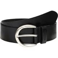 Tamaris Ledergürtel "Charlotte Silver", Damen, Gr. 95, schwarz, Leder, unifarben, Gürtel Ledergürtel, mit halbrunder Dornschließe in poliertem Silber, 4 cm breit