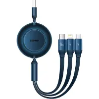 Baseus Bright Mirror 3, USB 3-in-1-Kabel für Micro USB / USB-C / Lightning 66 W / 2 A 1,1 m (Blau)
