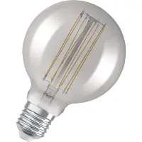 Osram Vintage 1906 LED-Lampe mit Smoke-Tönung, 11W, 500lm, Kugel-Form mit 125mm Durchmesser & E27-Sockel, warmweiße Lichtfarbe, gerades Filament, dimmbar, bis zu 15.000 Stunden Lebensdauer