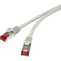 Renkforce RF-4724268 RJ45 Patchkabel CAT 6 S/FTP 10.00 m Grau mit Rastnasenschutz, vergoldete Steckkontakte, Flammwidri