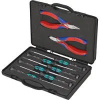 Knipex Elektronikzangen-Set mit Werkzeugen für Arbeiten an elektronischen Bauteilen 200 mm - 002018
