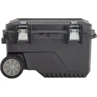 Stanley FATMAX Mobile Werkzeugbox 90 Liter, Werkzeugkasten, Polypropylen, Schwarz, 90 l, Scharnier, 748 mm