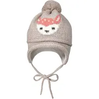 Maximo - Mini Girl-Mütze Intarsia Reh - Mütze Gr 47-49 cm grau