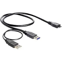 DeLOCK 82909, 0,2 m, USB A, Micro-USB B, USB 3.2 Gen 1 (3.1 Gen 1), Männlich/Männlich, Grau