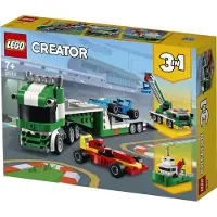 LEGO 31113 Creator 3-In-1 Rennwagentransporter LKW mit Anhänger, Kran und Boot