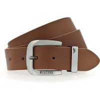 Mustang Ledergürtel "Franklin", Herren, Gr. 90, braun (hellbraun), Rindsleder, Gürtel Ledergürtel, mit Dornschließe aus geschwärztem Silber, unifarben