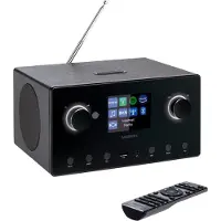 Medion P85444 2.1 Internetradio mit Subwoofer (DAB+, UKW Radio, Spotify Connect, WLAN, Bluetooth, Streaming, Equalizer, Farbdisplay, USB, AUX, Wecker, Schlummerfunktion, Sleep Timer) schwarz