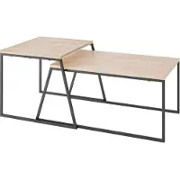 Decortie Couchtisch Pal (2er-Set), moderner Couchtisch, Eiche 88 x 50 x 38 cm