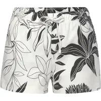 LASCANA Pyjamashorts , Damen, Gr. 36/38, N-Gr, beige (ecru, allover, geblümt), Single Jersey, Obermaterial: 50% Baumwolle, 50% Viskose, geblümt, bequem kurz, Hosen Pyjamashorts, mit floralem Druck