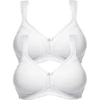Susa Bügelloser BH "2er Pack BH ohne Bügel Topsy", Damen, Gr. 85, Cup C, weiß, Stoff, Obermaterial: 83% Polyester PES. 17% Elasthan EL., BHs Bügelloser BH