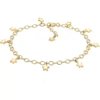 Elli Armkette "Armband Stern Astro 925 Sterling Silber" Gr. 160, gold, Armbänder, Damen, Silber 925 (Sterlingsilber), Armkette