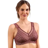 Susa Bügelloser BH "BH ohne Bügel Prints", Damen, Gr. 95, Cup F, rot (ruby rot), Stoff, Obermaterial: 57% Baumwolle CO. 38% Polyamid PA. 5% Elasthan EL., BHs Bügelloser BH