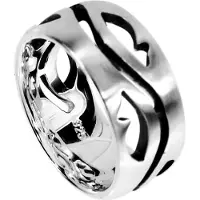 Ostsee-Schmuck Fingerring "Ring Fisch Ring Fisch" Gr. 54, silber (weiß, neutral), Fingerringe, Damen, 54 (17,2), Silber 925 (Sterlingsilber), Fingerring