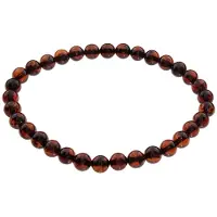Ostsee-Schmuck Armband "- Kugel 6 mm - Bernstein -" Gr. 19, braun (bernsteinfarben, braun), Armbänder, Damen, Bernstein, Armband