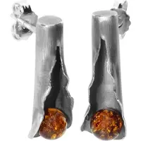 Ostsee-Schmuck Paar Ohrstecker "Ohrstecker Hedi-Sarah Vicenca", weiß (weiß, neutral), Ohrringe, Damen, 26 x 9mm, Silber 925 (Sterlingsilber), Paar Ohrstecker