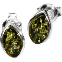 Ostsee-Schmuck Paar Ohrstecker "- Classic 8x5 - Silber 925/000 - Bernstein" Gr. 9, silber (silber 925, silberfarben, weiß), Ohrringe, Damen, 9, Silber 925 (Sterlingsilber), Paar Ohrstecker