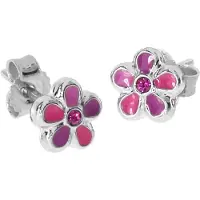 Ostsee-Schmuck Paar Ohrstecker "- Blume - Silber 925/000 -" Gr. 7, lila, Ohrringe, Damen, 7, Silber 925 (Sterlingsilber), Paar Ohrstecker