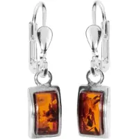 Ostsee-Schmuck Paar Ohrhänger "Ohrhänger Astrid 8x4 Ohrhänger Astrid 8x4", weiß (weiß, neutral), Ohrringe, Damen, 27 x 6mm, Silber 925 (Sterlingsilber), Paar Ohrhänger