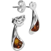 Ostsee-Schmuck Paar Ohrstecker "Ohrstecker Jeanne Ohrstecker Jeanne", weiß (weiß, neutral), Ohrringe, Damen, 18 x 7mm, Silber 925 (Sterlingsilber), Paar Ohrstecker