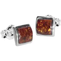 Ostsee-Schmuck Paar Ohrstecker "- Classic 5 x 5 mm - Silber 925/000 - Bernstein" Gr. 7, silber (silber 925, silberfarben, weiß), Ohrringe, Damen, 7, Silber 925 (Sterlingsilber), Paar Ohrstecker