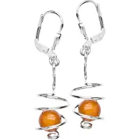 Ostsee-Schmuck Ohrhänger - Spirale - Silber 925/000 - Bernstein Silber