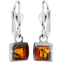Ostsee-Schmuck Paar Ohrhänger "- Astrid 6x6 - Silber 925/000 - Bernstein" Gr. 25, silber (silber 925, silberfarben, weiß), Ohrringe, Damen, 25, Silber 925 (Sterlingsilber), Paar Ohrhänger