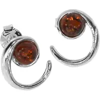 Ostsee-Schmuck Paar Ohrstecker "- Caro - Silber 925/000 - Bernstein" Gr. 12, silber (silber 925, silberfarben, weiß), Ohrringe, Damen, 12, Silber 925 (Sterlingsilber), Paar Ohrstecker