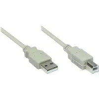 Alcasa 2510-2OF, 1,8 m, USB A, USB B, USB 2.0, Stecker/Stecker, Grau