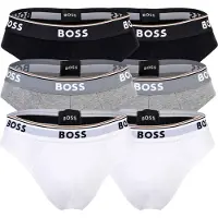BOSS Slip "Slip Briefs 3P Power 6er Pack", Herren, Gr. XL, bunt (weiß, grau, schwarz), Obermaterial: 95% Baumwolle CO. 5% Elasthan EL., Unterhosen Slip