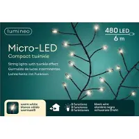 Kaemingk Lumineo Lichterkette Compact Twinkle 480 LED warmweiß außen 6 m schwarz