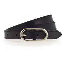 Tamaris Ledergürtel "Claudia Gold", Damen, Gr. 80, schwarz, Rindsleder, unifarben, Gürtel Ledergürtel, mit schmaler Schließe, 2 cm breit, aus Rindsleder, unifarben