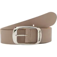 Tamaris Ledergürtel "Carmen Silver", Damen, Gr. 75, grau (taupe), Rindsleder, unifarben, Gürtel Ledergürtel, aus Rindsleder, mit Doppelschließe, 4 cm breit, Topseller