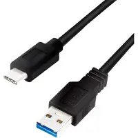 Logilink CU0168, 1 m, USB A, USB C, USB 3.2 Gen 1 (3.1 Gen 1), 5 Gbit/s, Schwarz