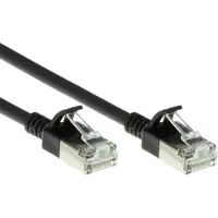 ACT Schwarzes 5 Meter langes LSZH-U/FTP-Cat-6a-Datencenter-Slimline-Patch-Kabel mit RJ45-Anschlüssen und Knickschutz, 5 m, Cat6a, U/FTP (STP), RJ-45, RJ-45, Schwarz