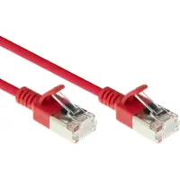 ACT Rotes 5 Meter langes LSZH-U/FTP-Cat-6a-Datencenter-Slimline-Patch-Kabel mit RJ45-Anschlüssen und Knickschutz, 5 m, Cat6a, U/FTP (STP), RJ-45, RJ-45, Rot